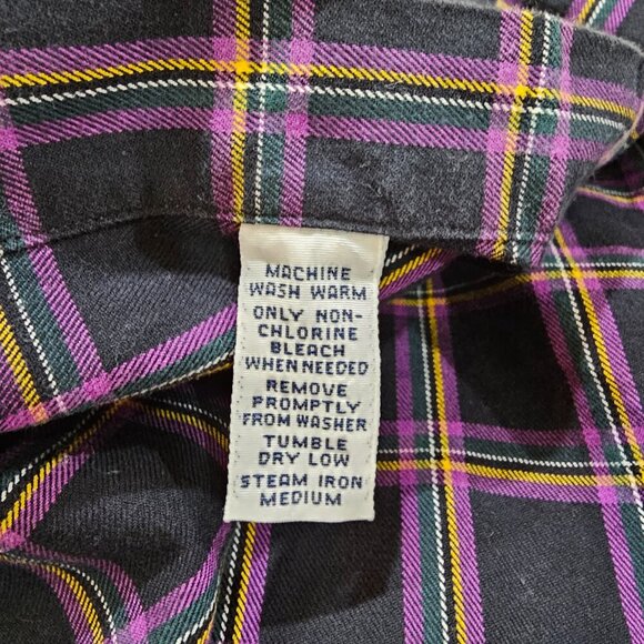 Men's Ralph Lauren Blake Plaid‎ Button Down Shirt Size L Purple Pony - Picture 7 of 7